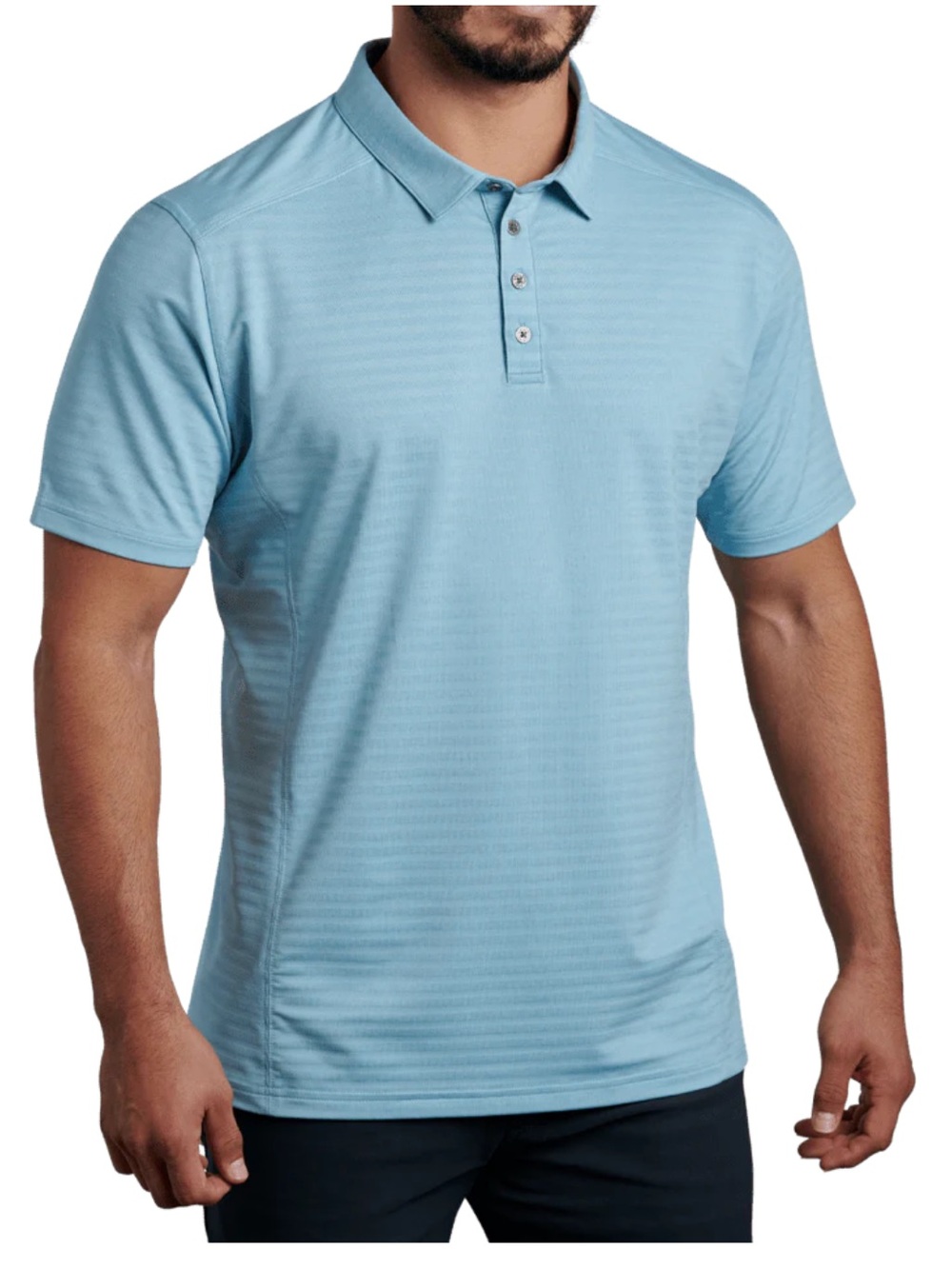 KÜHL Mens Airkuhl Short Sleeve Polo Size XL Light Blue Seabreeze